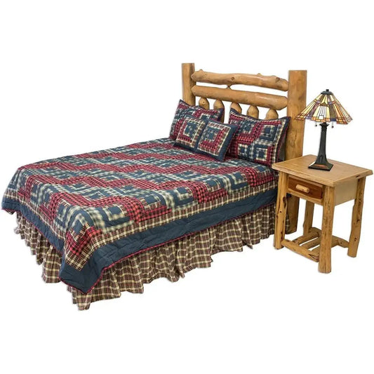 Quilt Set *3Pcs - Handcrafted 100% Cotton - Americana Patchwork Design - Bedroom Collection