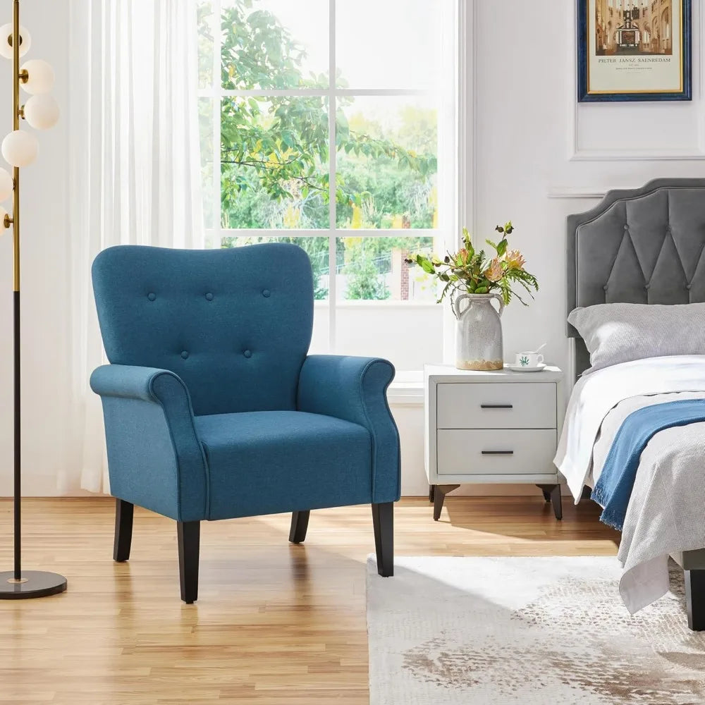 Accent Leisure Chair Set *2 - High Tufted Back - Rolled Arms