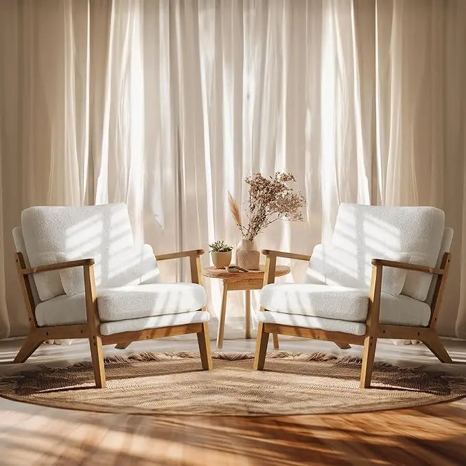 Accent Chair - Solid Wood Frame - Includes Lumbar Pillow - Bedroom Collection