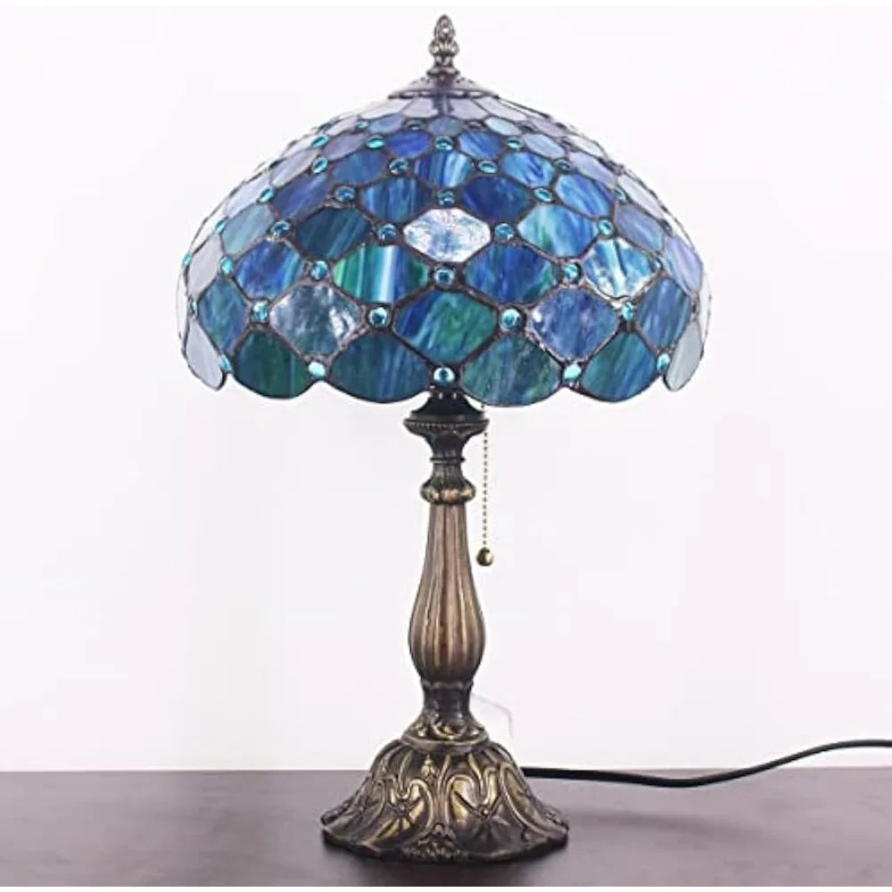 Tiffany Stained Glass Lamp - 12"x12"x19" - Reading Nook Lamp
