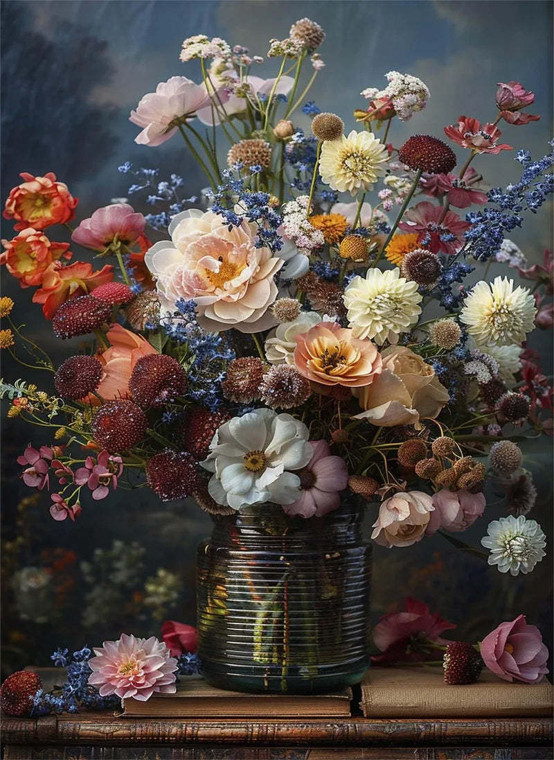 Vintage Rose Bouquet(s) - Oil On Canvas Prints - Still Life