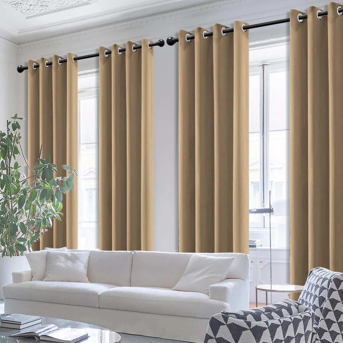 Drapes/Curtains 4 Panels - Blackout - Heat Insultated - Grommets - Bedroom Collection
