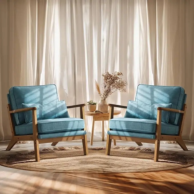 Accent Chair - Solid Wood Frame - Includes Lumbar Pillow - Bedroom Collection