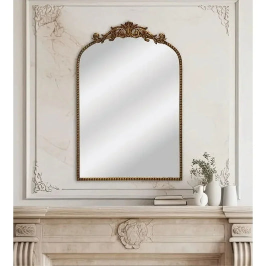 Mirror - Arched Gold Filigree Metal Frame - 20"x30" - Bedroom Collection