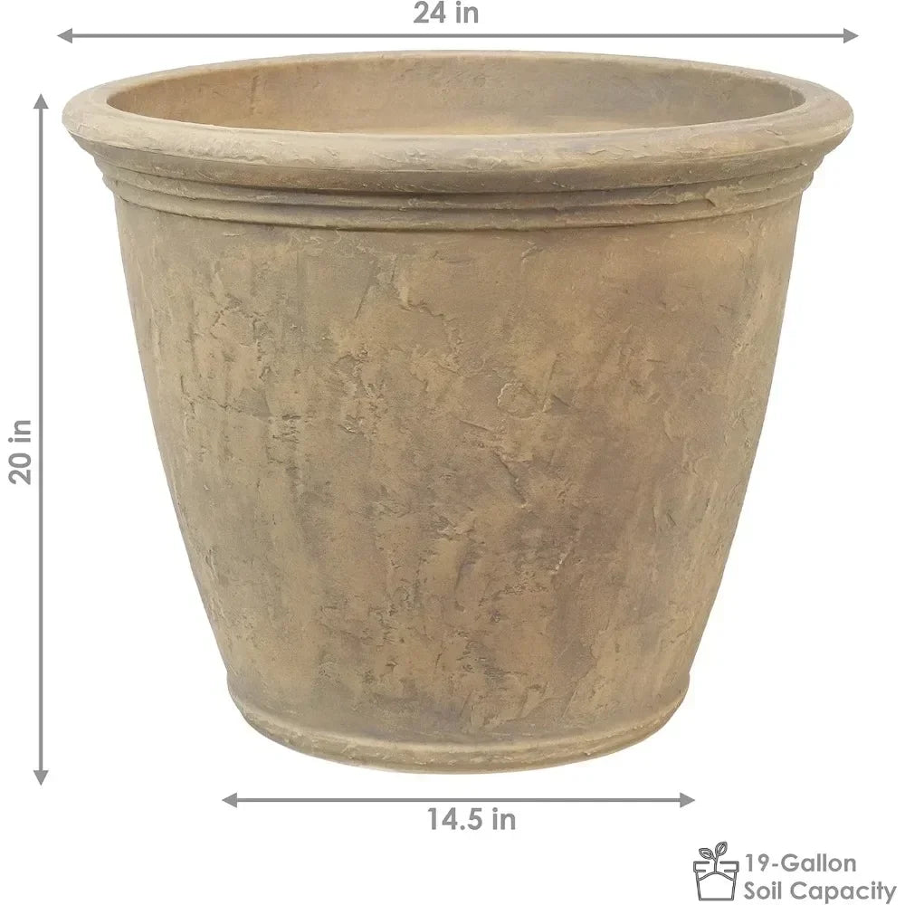 Planters - Polyresin - Anjelica Flower - Indoor & Outdoor - Patio & Garden Collection