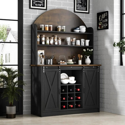 Arched Buffet Hutch - Coffee Bar - Wine Rack - Liquor Cabinet - Diningroom Collection