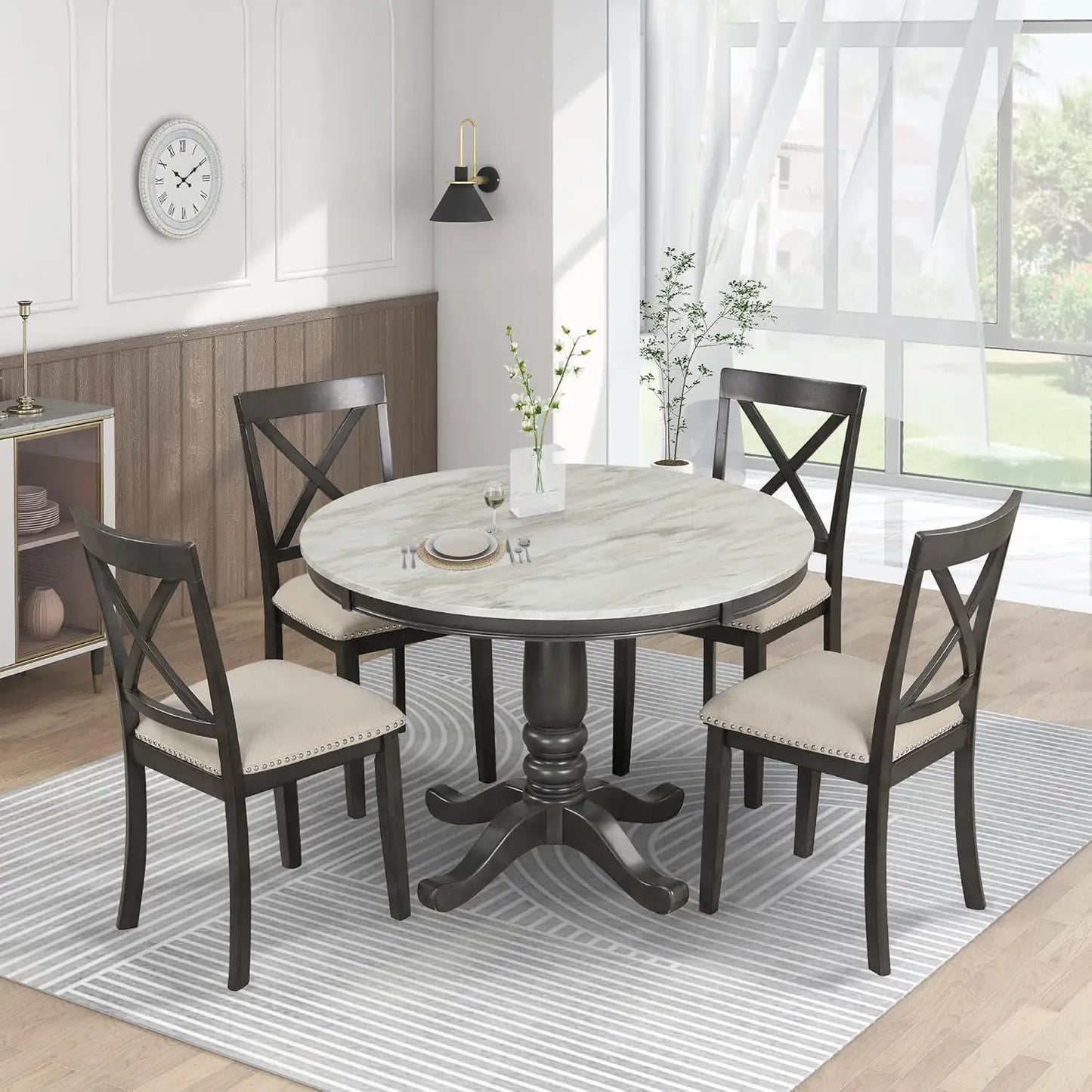 Diningroom Set *5pcs - Extendable Leaf - Seats 4-6 - Diningroom Collection