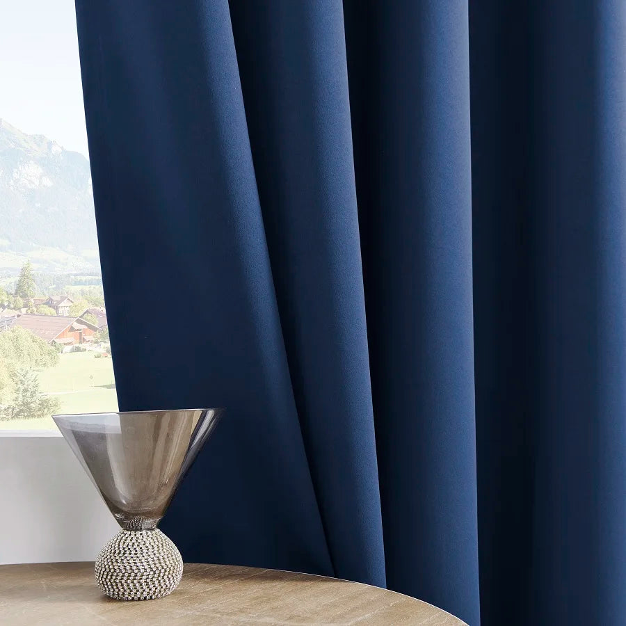 Curtains Drapes 4 Panels - Grommet Top - Blackout & Noise Reduction - Bedroom Collection