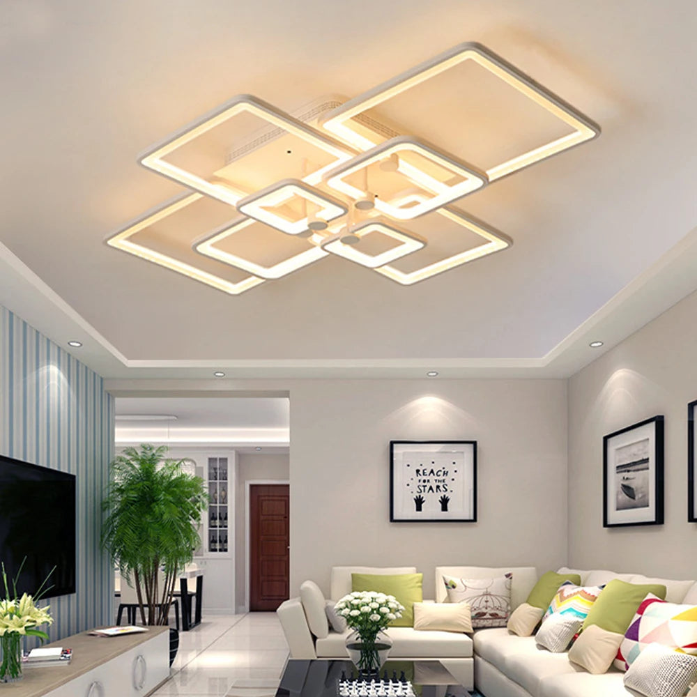 Lighting Chandelier - Square Design - LED Strips - Home Lighting Solutions