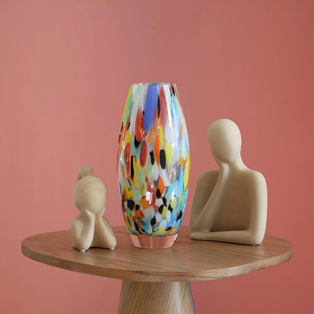 Vase - Hand Blown Glass -  Murano Style Art