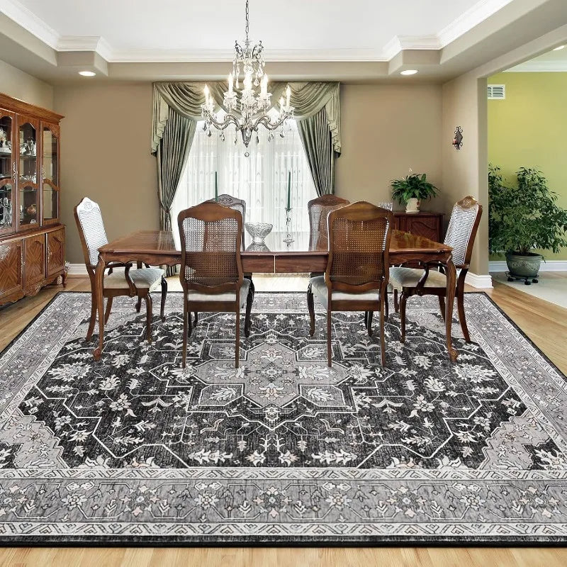Rugs - Vintage Area Rugs - 5x8' - Floral Medallion - Machine Wash - Bedroom Collection