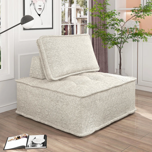 Armless Sofa Chair - Modular Sectional Sofa - Small Footprint