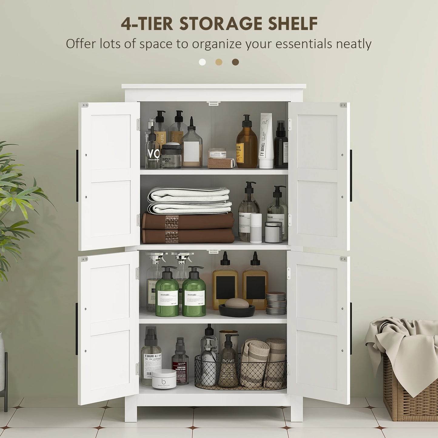 Bathroom Floor Cabinet - Barndoors - Bathroom Storage Solutions - White