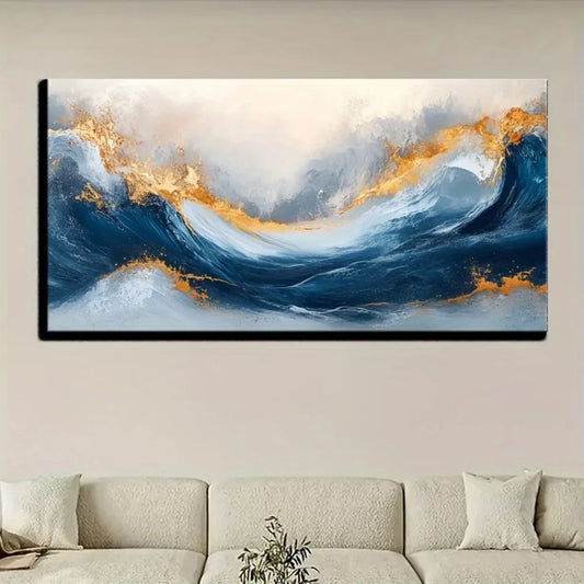 Wall Art - Canvas - Gallery Frame - Blue Ocean Waves - Entryway Collection