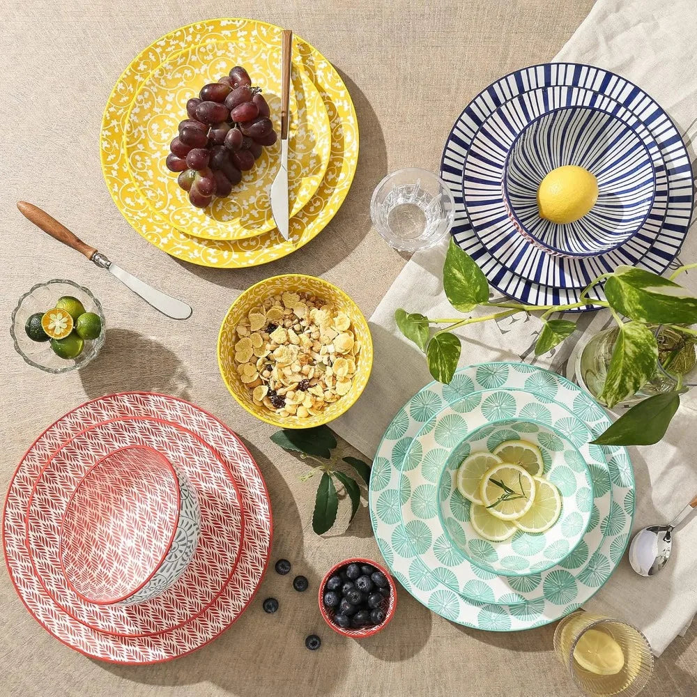Dinnerware Set *12Pcs - Healthy Ceramic Dishes - Service for 4 - Kitchen Collection