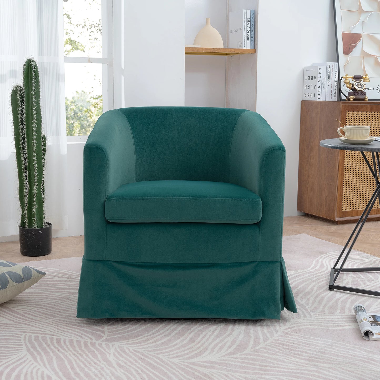 Chair - 360 Degree Swivel - Barrel Accent Chair - Livingroom Collection