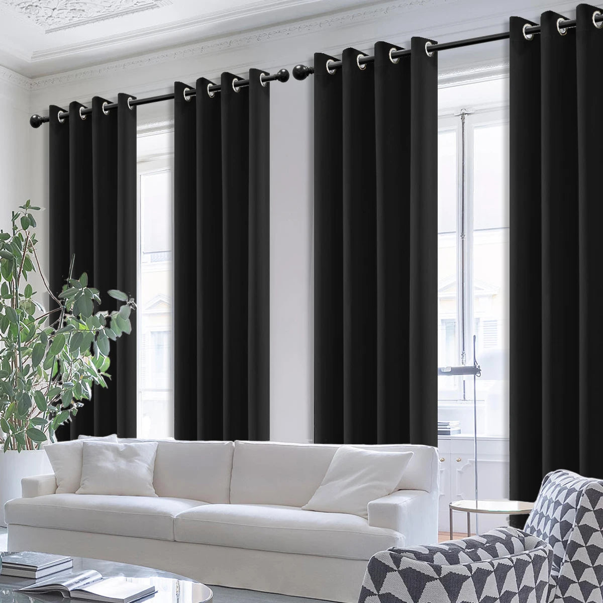 Drapes/Curtains 4 Panels - Blackout - Heat Insultated - Grommets - Bedroom Collection