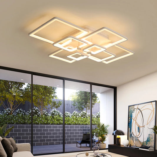 Lighting Chandelier - Square Design - LED Strips - Home Lighting Solutions