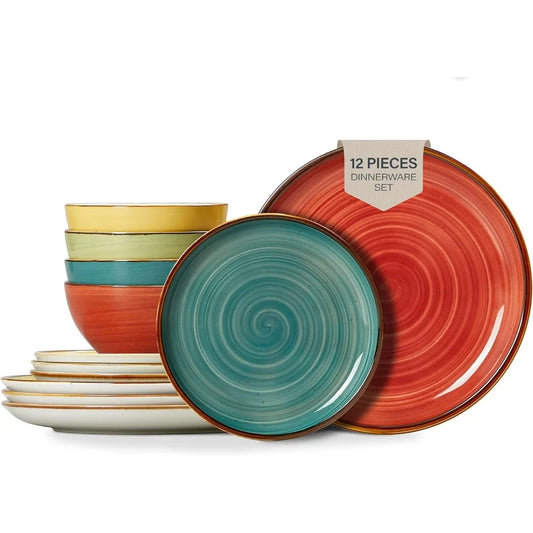 Dinnerware Set *12Pcs - Handpainted Artisan Craftmanship - Kitchen Collection