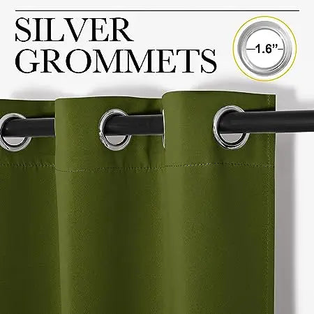 Curtains Drapes 4 Panels - Grommet Top - Blackout & Noise Reduction - Bedroom Collection