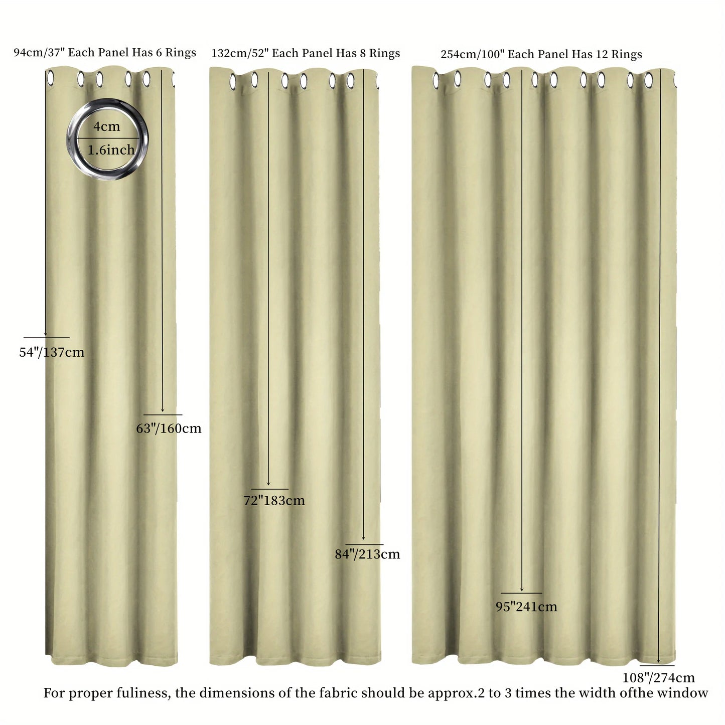 Curtains Drapes 4 Panels - Grommet Top - Blackout & Noise Reduction - Bedroom Collection