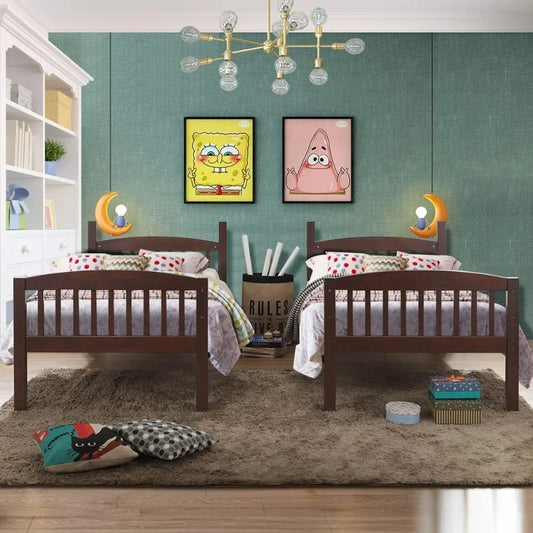 Twin Bed Frame Set *2Pcs - Bunk Bed Frames - Convertible 2 in1 - Childrens Room Collection