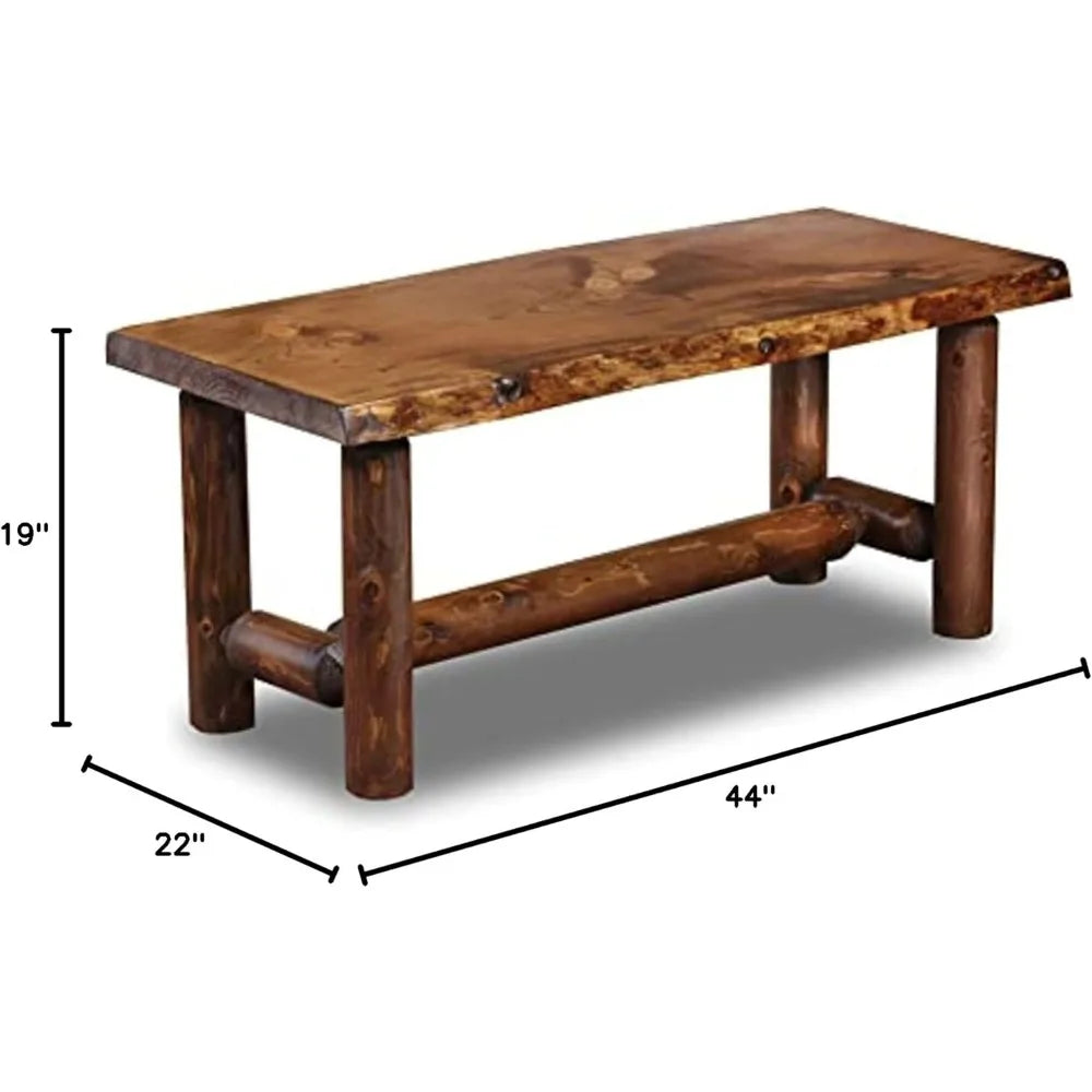 Coffee Table - Live Edge Log Pine and Cedar - Livingroom Collection