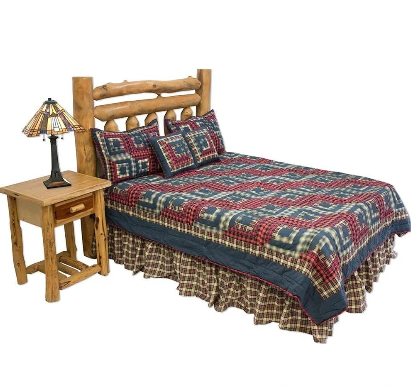 Quilt Set *3Pcs - Handcrafted 100% Cotton - Americana Patchwork Design - Bedroom Collection