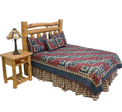 Quilt Set *3Pcs - Handcrafted 100% Cotton - Americana Patchwork Design - Bedroom Collection