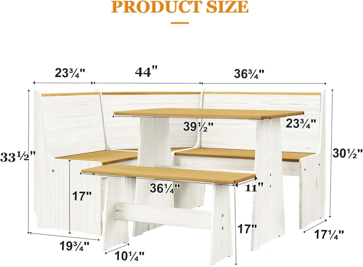 Wood Dining Nook Set *Pcs - Breakfast Nook - Kitchen Collection