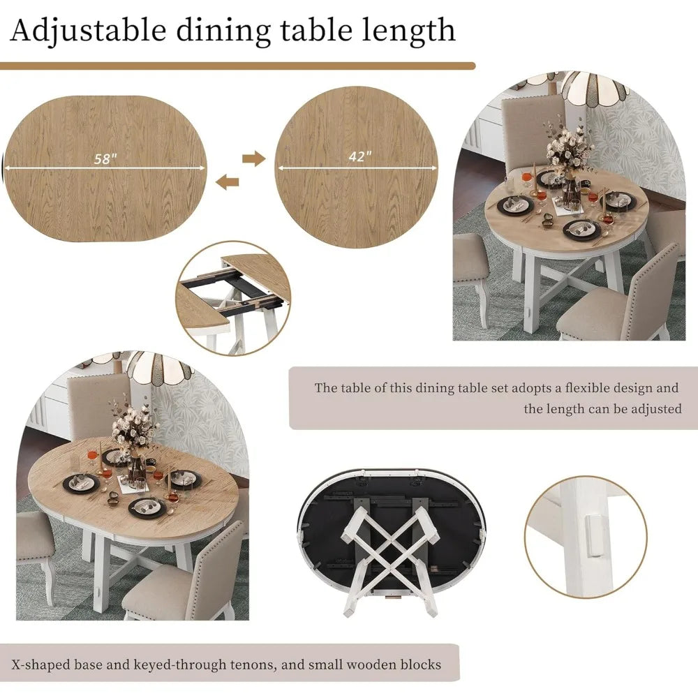 Diningroom Set *5pcs - Extendable Leaf - Seats 4-6 - Diningroom Collection