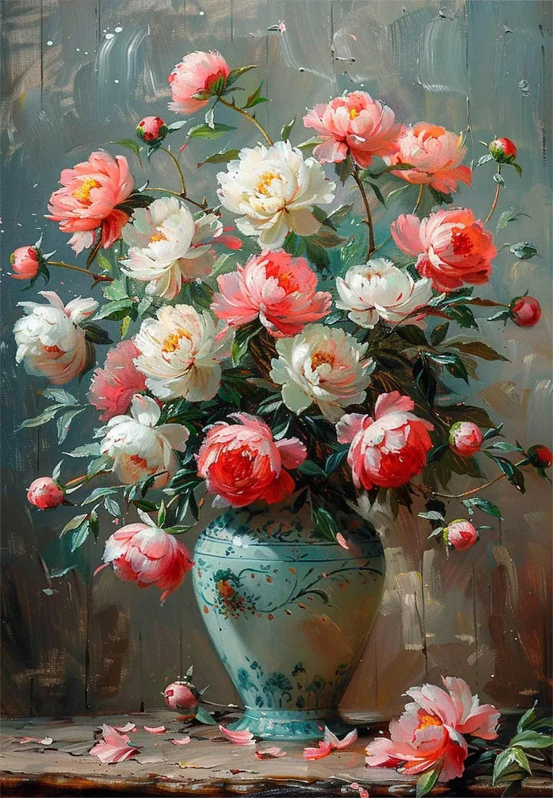 Vintage Rose Bouquet(s) - Oil On Canvas Prints - Still Life