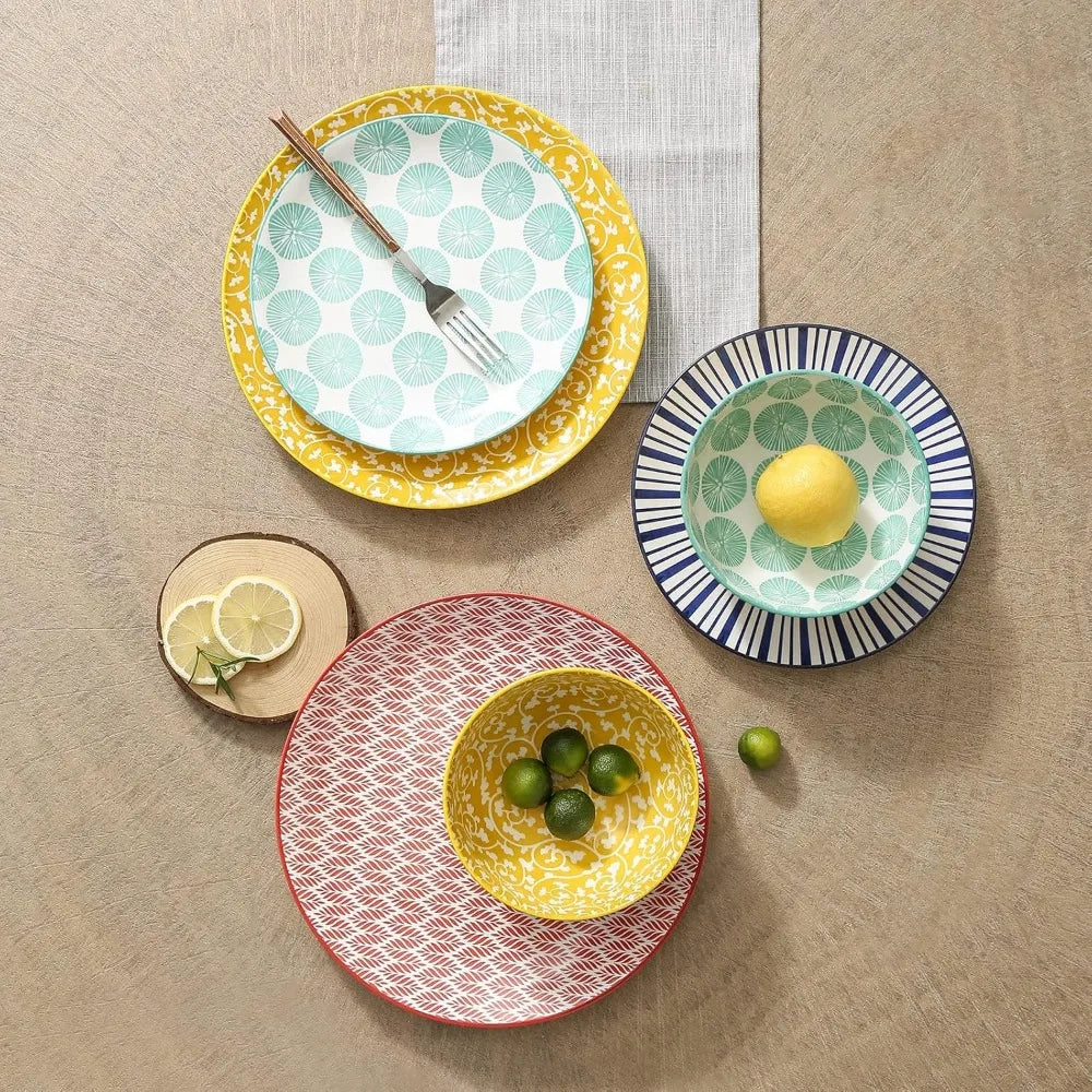 Dinnerware Set *12Pcs - Healthy Ceramic Dishes - Service for 4 - Kitchen Collection