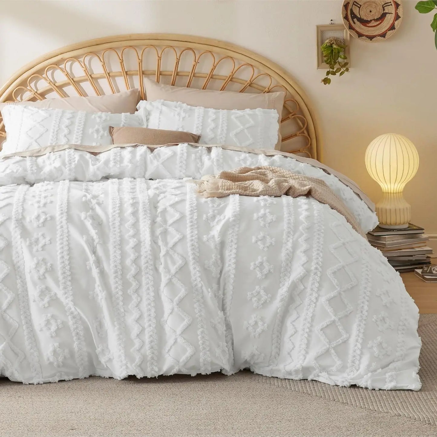 Duvet Cover Set *3Pcs - Bedsure Boho Bedding - King Size - Bedroom Collection