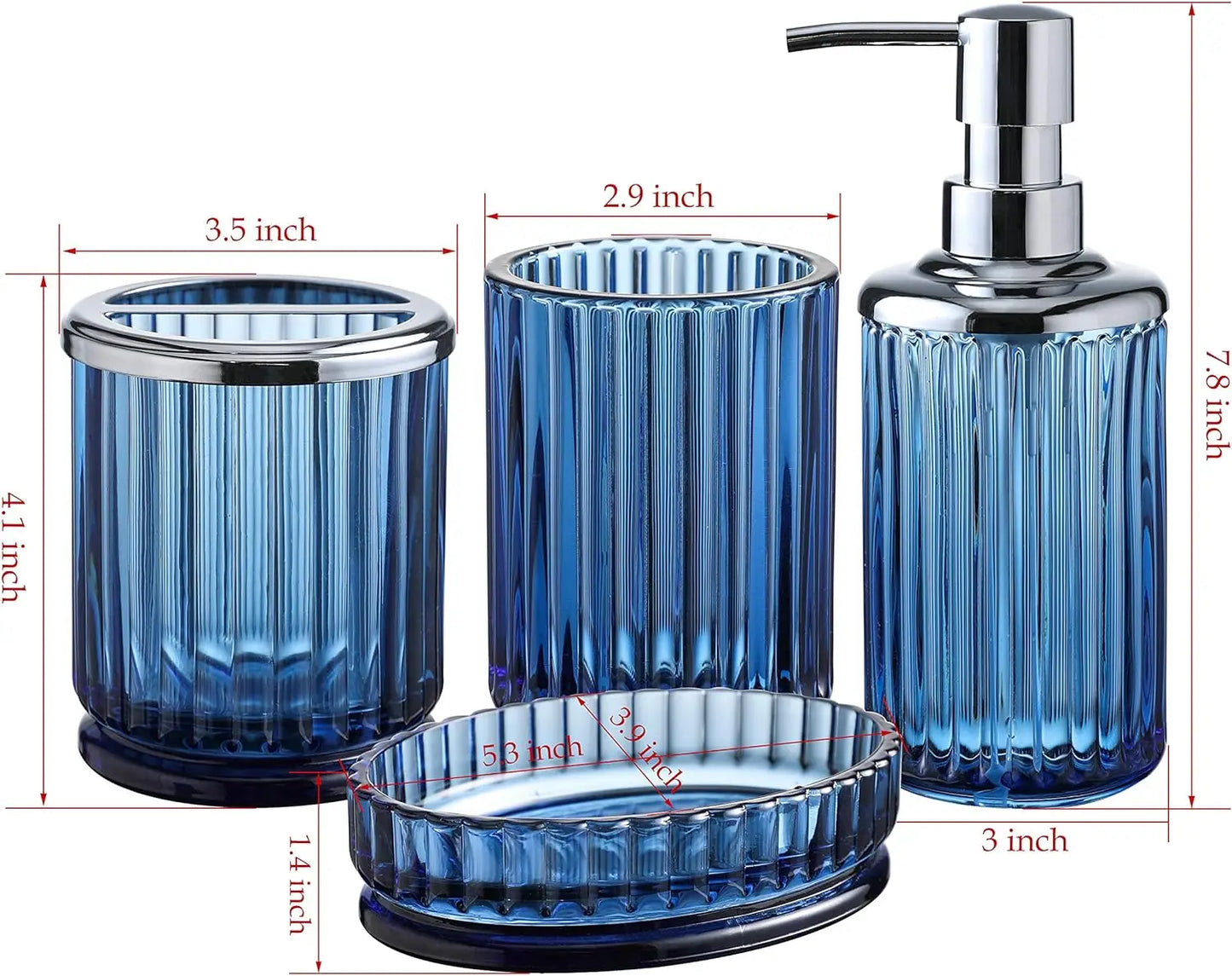 Bathroom - Decorative Glass Accessories - Cobalt Blue - Bathroom Collection