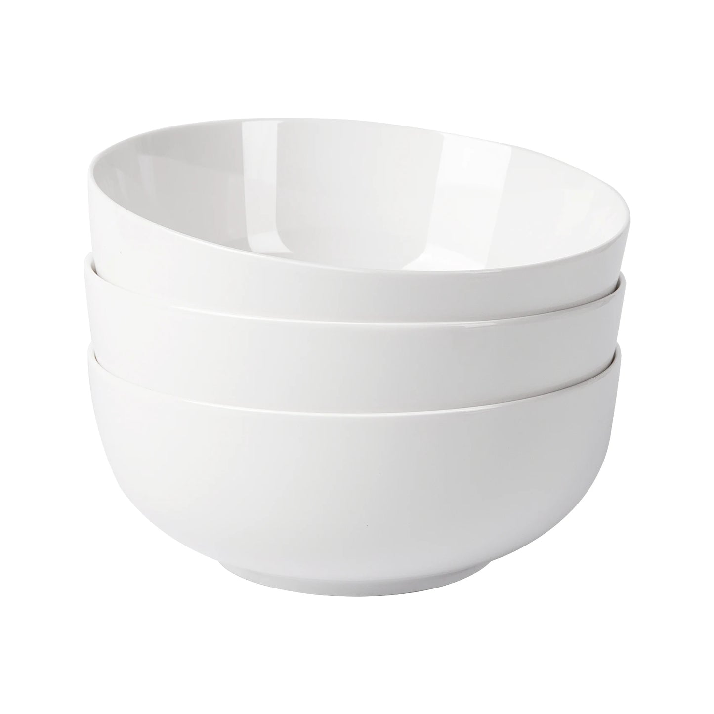 Bowl Set *3Pcs - Premium Ceramics - 60 Oz White Serving Bowls - Kitchen Collection