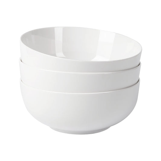 Bowl Set *3Pcs - Premium Ceramics - 60 Oz White Serving Bowls - Kitchen Collection