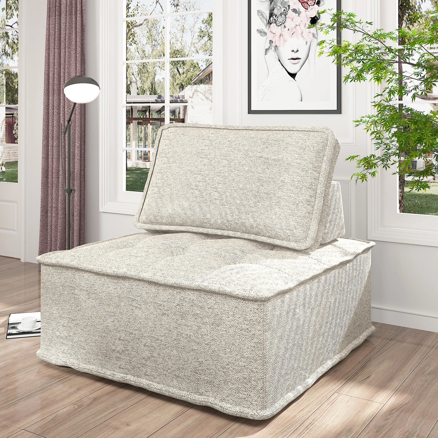 Armless Sofa Chair - Modular Sectional Sofa - Small Footprint