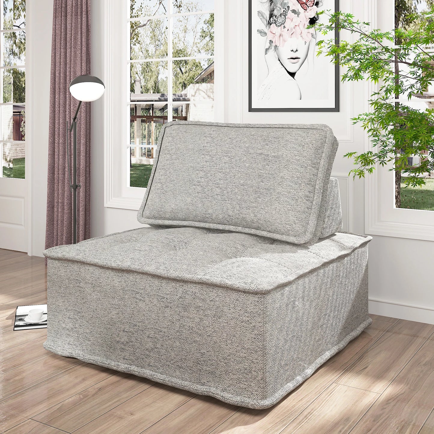 Armless Sofa Chair - Modular Sectional Sofa - Small Footprint