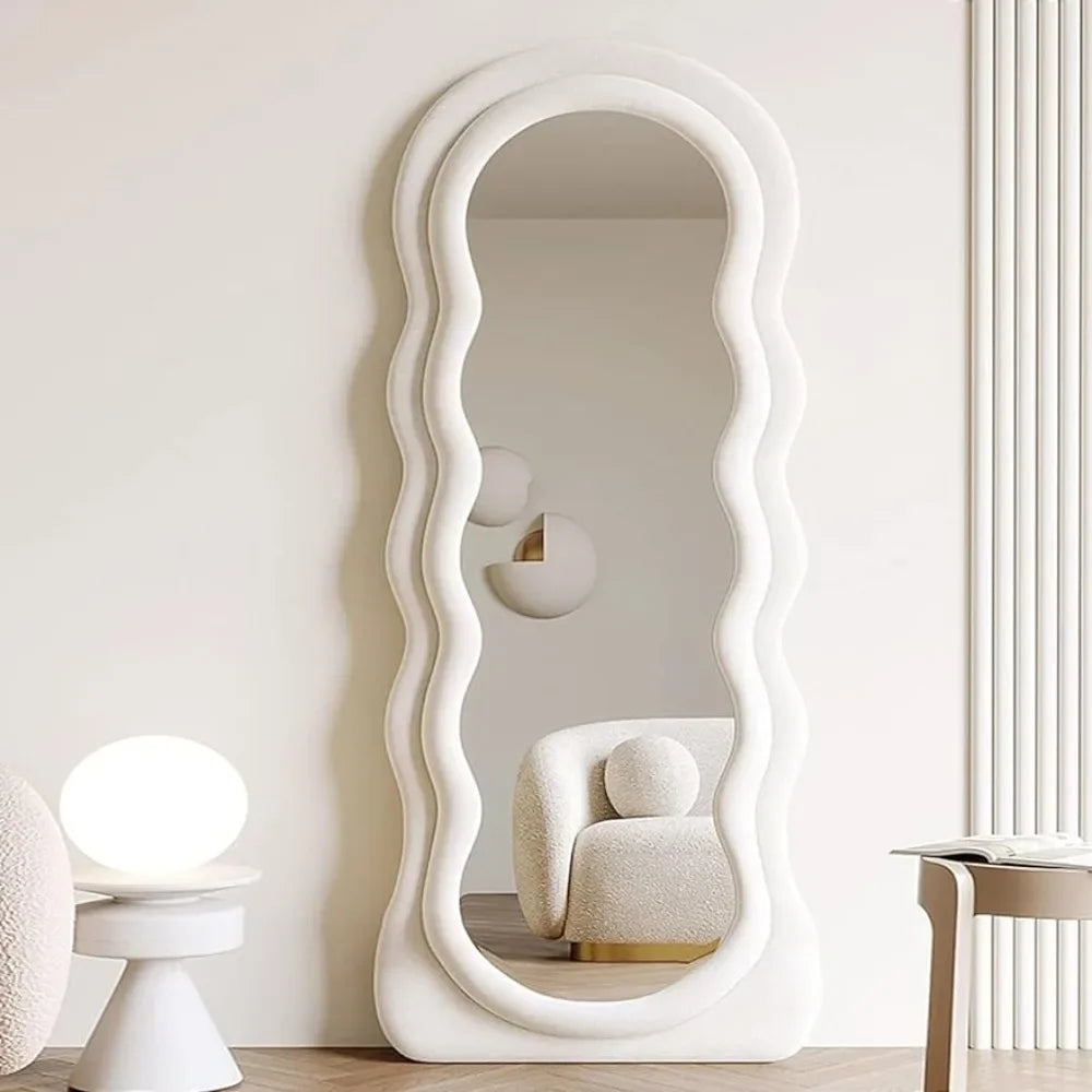 Mirror - Wavy Arched Wood Flannel Frame - Art Deco - Bedroom Collection