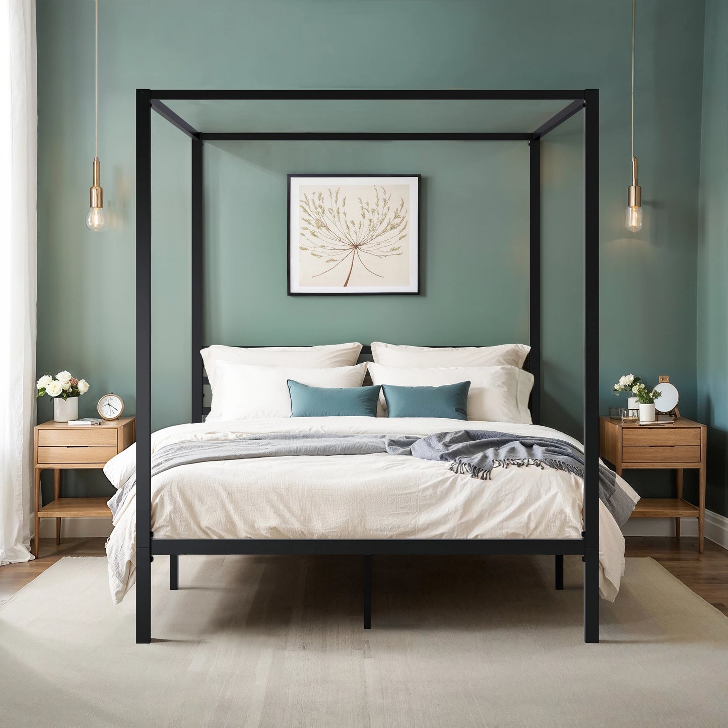 Bed Frame - Hoomic Allewie Canopy Bed - Bedroom Collection