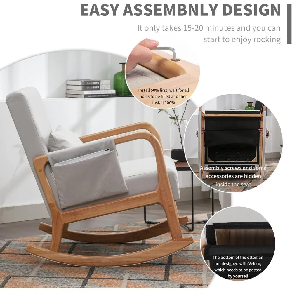 Rocking Chair with Ottoman - Versatile Uses - Children's Room Collection